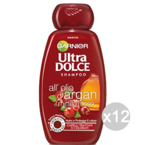 Set 12 GARNIER Ultra Dolce Shampoo Olio Argan/Mirtillo Rosso Cura Dei Capelli