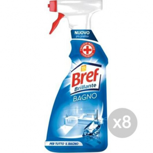 Set 8 BREF Brillante Bagno 750Ml Spray Detersivi E Pulizia Della Casa