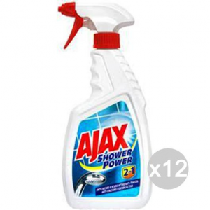 Set 12 AJAX Spray Doccia Shower-Power 750 Ml 2In1 Detersivi E Pulizia Della Casa