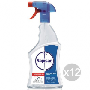 Set 12 NAPISAN Spray Igienizante Classico 750 Traspar. Detersivi E Pulizia Della Casa