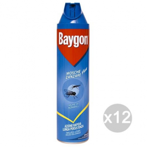 Set 12 BAYGON Blu'Spray Mosche-Zanzare Ml 400 Repellente Insetticida