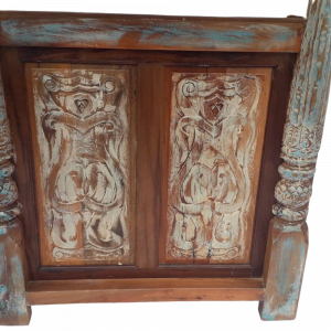Mobile bar in legno di teak recuperato tipico indiano (vecchi portali, vecchie finestre) #1203IN1650