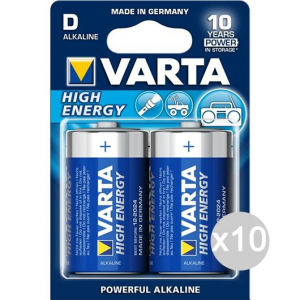 Set 10 VARTA 2 High Energy Torcia Alkaline Pila Batteria Elettrica
