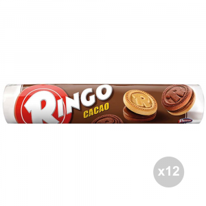 Set 12 RINGO Biscotti tubo cacao gr. 165 snack dolce