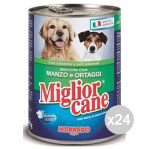 Set 24 MIGLIOR CANE Bocconcini Manzo/Ortaggi Gr.400 Alimento Per Cani
