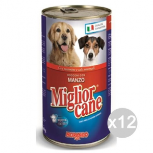 Set 12 MIGLIOR CANE Bocconcini Manzo 1250 Gr Alimento Per Cani