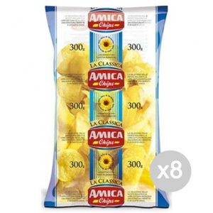 Set 8 AMICA Chips Patatine Gr 300 Snack E Merenda Salata