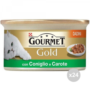 Set 24 GOURMET Gourmet gold dadini coniglio carote gr 85 cibo per gatti