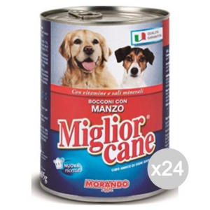 Set 24 MIGLIOR CANE Bocconcini Manzo 400 Gr Alimento Per Cani