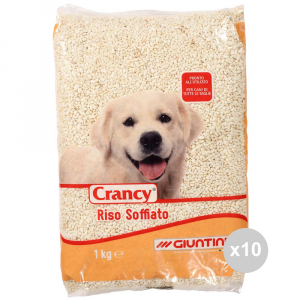 Set 10 CRANCY Cane riso soffiato kg 1 cibo per cani