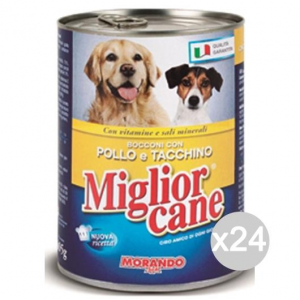 Set 24 MIGLIOR CANE Bocconcini Pollo 400 Gr Alimento Per Cani