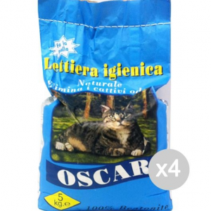 Set 4 OSCAR Lettiera Cat Gatti Kg 5 Natur Articolo Per Gatti Domestici