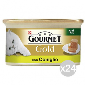 Set 24 PURINA Gourmet Gold Pate' Coniglio Gr 85 Cibo Per Gatti