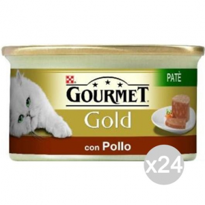 Set 24 PURINA Gourmet Gold Pate' Pollo Gr 85 Cibo Per Gatti