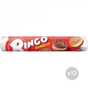 Set 12 RINGO Biscotti tubo vaniglia gr. 165 snack dolce