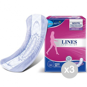 Set 3 LINES Specialist Maxi X 12 6 Gocce Salvaslip Assorbente Igiene Intima Femminile
