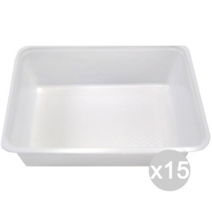 Set 15 Vaschetta Plastica 2 Porzioni A 9 X 50 Rettangolare Bianca Cibi E Cucina
