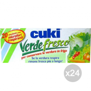Set 24 CUKI Sacchi Verde Fresco X20 Microforati29X42 Contenitore Per Alimenti