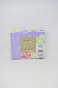Complete Single In Microfiber Mikronesse Purple Lilac Flowers 4 Pieces New