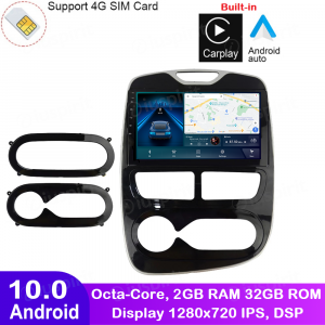 ANDROID autoradio navigatore per Renault Clio 4 ZOE 2012-2016 CarPlay Android Auto GPS USB WI-FI Bluetooth 4G LTE