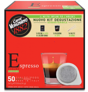 Kit Degustazione Cialde Espresso (50pz) + Zucchero + Bicchierini + Palette - Caffè Vergnano