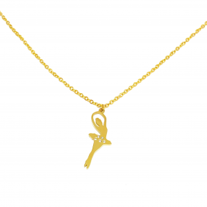 COLLANA BALLERINA CON PUNTI LUCE ORO O ARGENTO