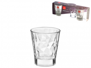 BORMIOLI ROCCO Set 12 Confezione 3 Bicchieri Vetro Diamond Liquor Cl08
