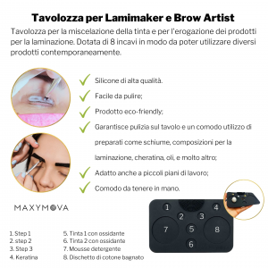 LamiPad Nero, Tavolozza Silicone, Palette per Lamimaker e Make Up Artist
