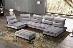 Mod. Oristano - divano modulare dal design moderno, artigianale con schienali traslanti basculanti e piedini alti