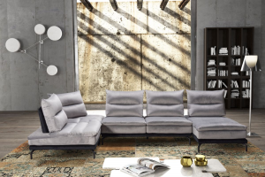 Mod. Oristano - divano modulare dal design moderno, artigianale con schienali traslanti basculanti e piedini alti