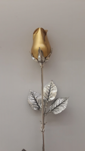 Rosa in argento con bocciolo dorato, vendita on line | OREFICERIA BRUNI Imperia