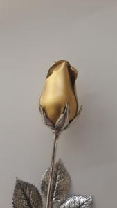 Rosa in argento con bocciolo dorato, vendita on line | OREFICERIA BRUNI Imperia
