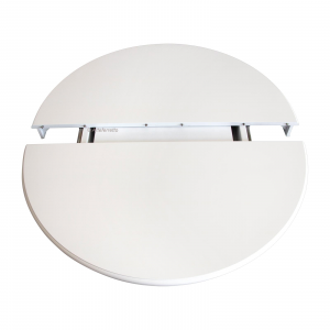 Mesa redonda laqueada blanca extensible estilo Luis Felipe 120 cm
