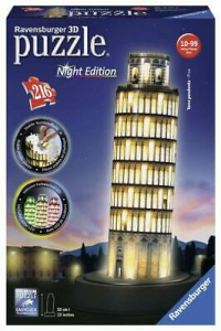 Ravensburger Puzzle Torre Di Pisa Di Notte 3D Pisa Tower 216 Pezzi 12514