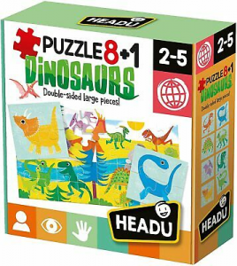 Headu  Dinosaurs Puzzle 8+1 Dinosauri Puzzle Pezzi Grandi It22242