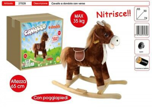Toys Garden Cavallo A Dondolo Suoni Peluche 24 Mesi 65 Cm
