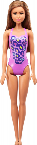 Barbie  Beach con Costume Perfetta per L Estate Colore Viola FJD98