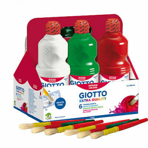 Schoolpack 6 Flaconi Tempera Pronta 1000Ml Assortita Giotto