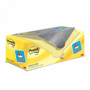 Value Pack 16+4 Blocco 100Fg Post-It Giallo Canary 76X76Mm 72Gr 654Cy-Vp20