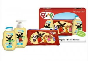 Bing sapone liquido + doccia shampoo + portapastelli