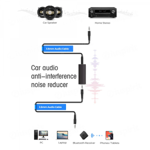 Filtro audio AUX isolante di rumore AUX 3.5 mm anti interferenza e ronzi per autoradio 