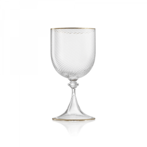Water Glass 3/62 Transparent - Double Gold Rim