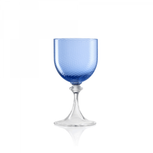 White Wine Glass 3/62 Twisted Blue