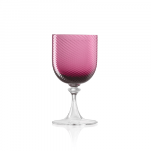 Red Wine Glass 3/62 Twisted Ruby Red