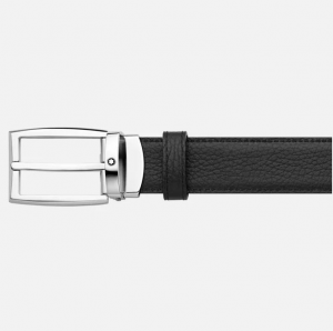 Cintura Montblanc reversibile in pelle nera/blu 30 mm