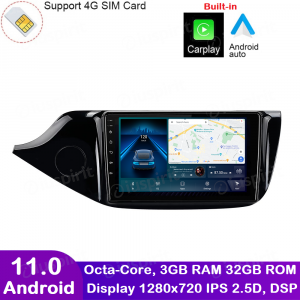 ANDROID autoradio navigatore per Kia Ceed Cee'd 2012-2016 CarPlay Android Auto GPS USB WI-FI Bluetooth 4G LTE