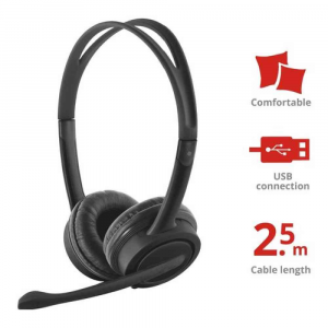 Trust - Cuffie microfono filo - Mauro USB Headset for PC and laptop