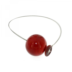 Handcrafted design necklace in Murano glass PIANETI red Mars