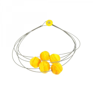 Handgefertigte Halskette aus Muranoglas STONE5 gelb