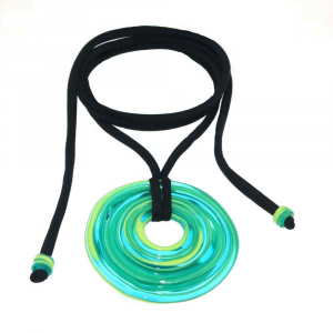 Pendente artigianale in vetro di Murano collana VORTICE lime